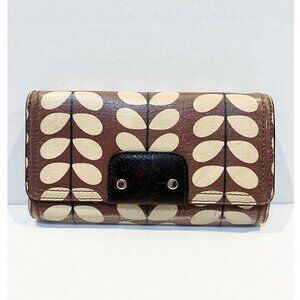 Orla Kiely Stem-Print Leather Bifold Wallet